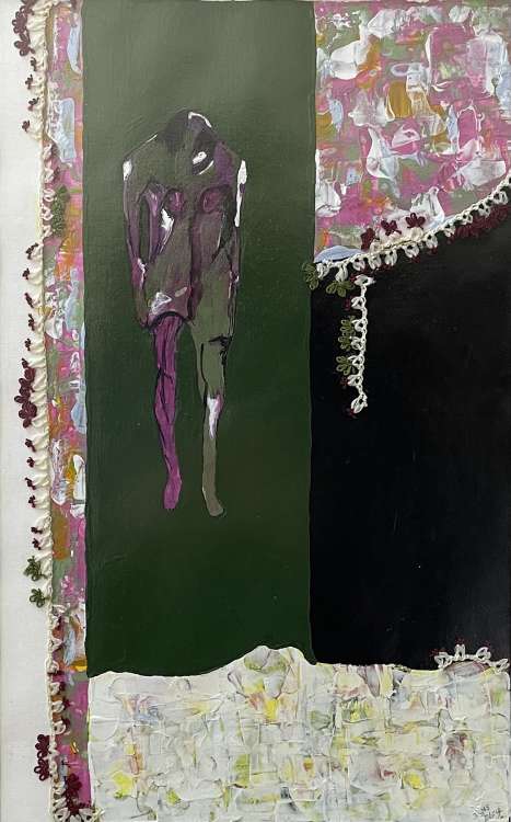 Ebru AMİL TÜLÜCE_Bekleyiş 2_35X73_Kagit uzerine karısık teknik_2018